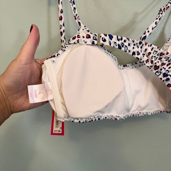 Xhilaration 2pc Bikini Set Girls 12-14 XL White Multicolor Padded Chic Beach NWT - Picture 11 of 16